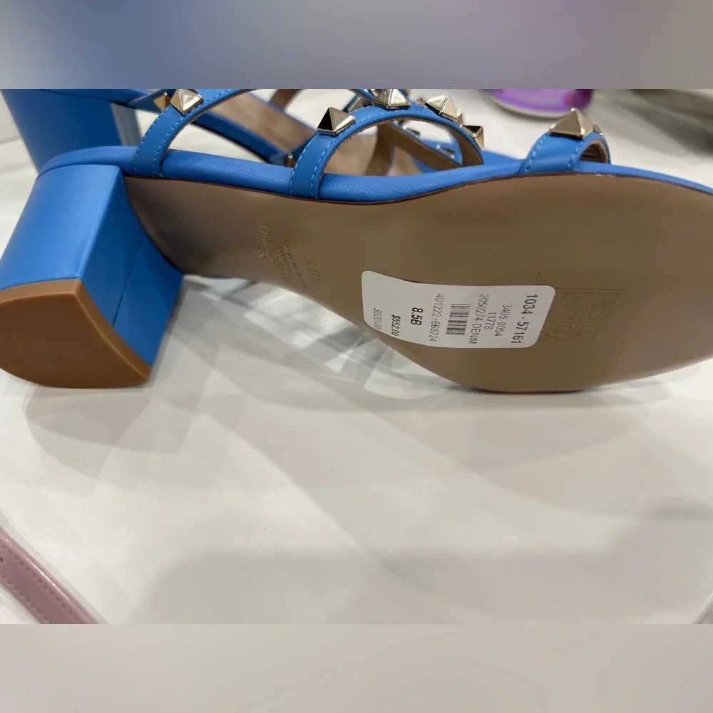 Valentino Blue Strappy Sandals with Studs - Picture 3 of 4